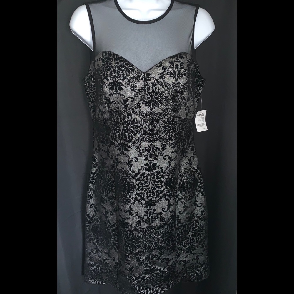 Charlotte Russe Lace Detail Black Mini Dress